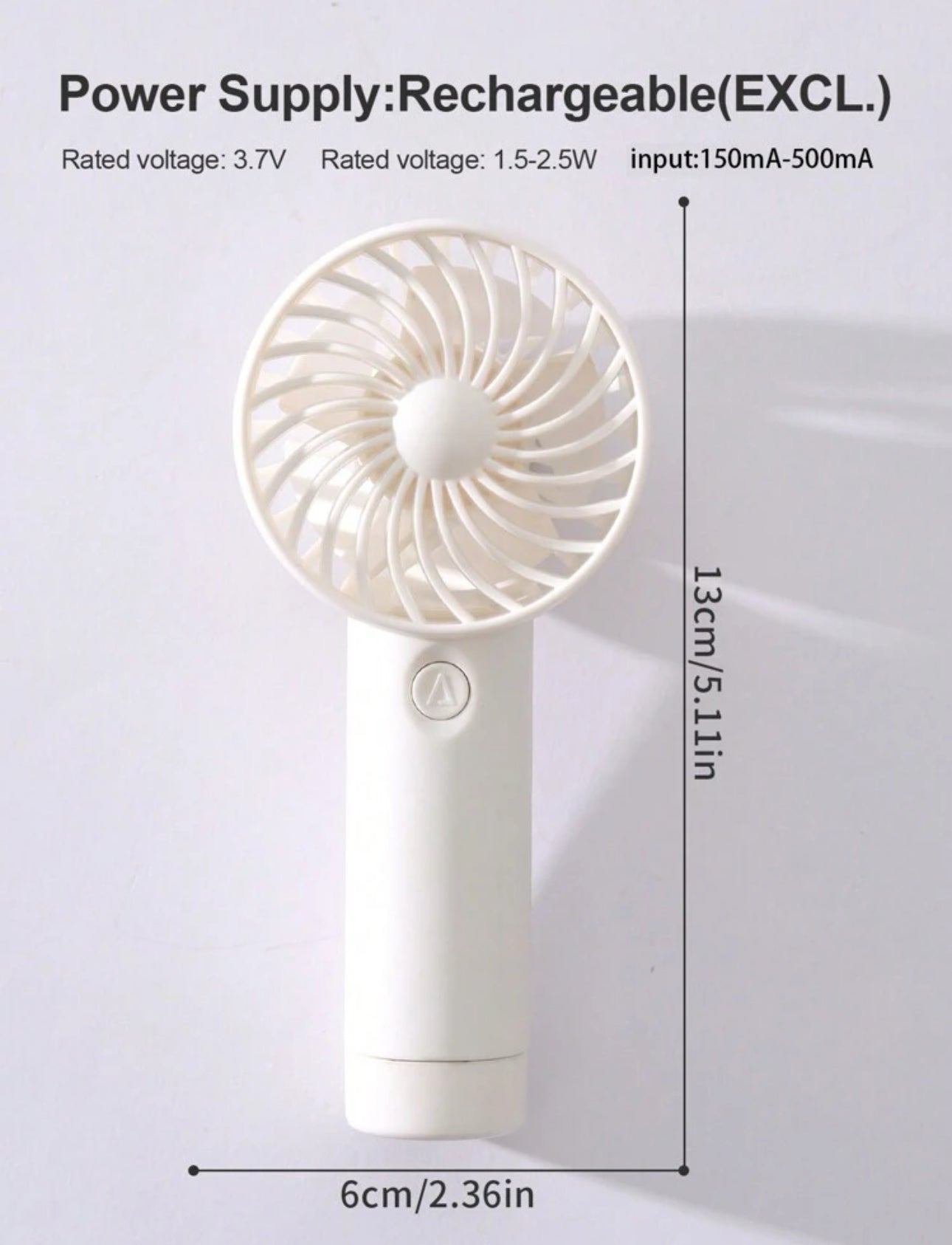 Mini USB Rechargeable Fan (White)