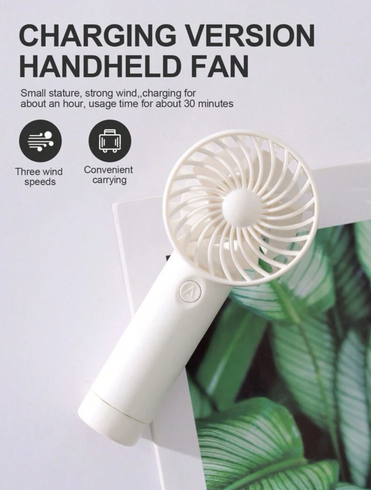 Mini USB Rechargeable Fan (White)