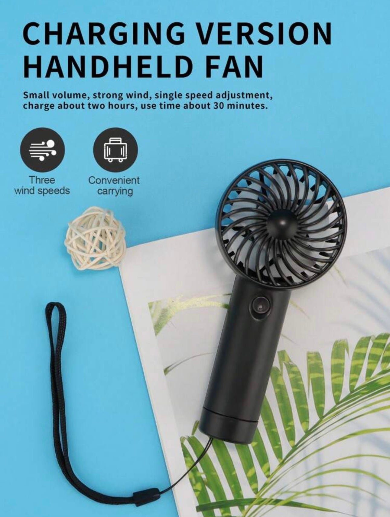 Mini USB Rechargeable Fan (White)